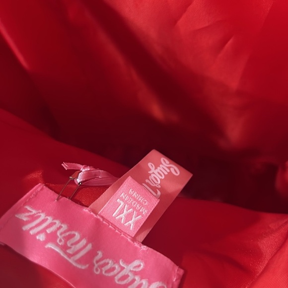 Sugar Thrillz Magic Moves Red Woodgrain fit n flare Mini Dress plus xxl new - Picture 8 of 8